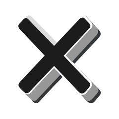 Obraz premium Black cross symbol with 3D shadow