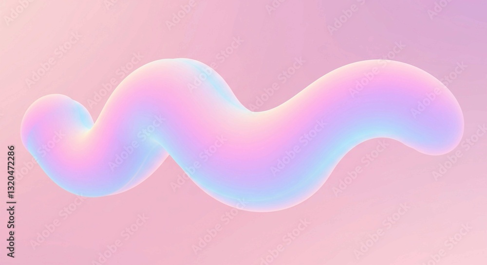 Aufkleber a soft gradient background and iridescent colors highlight the holographic flowing ribbon, creating 