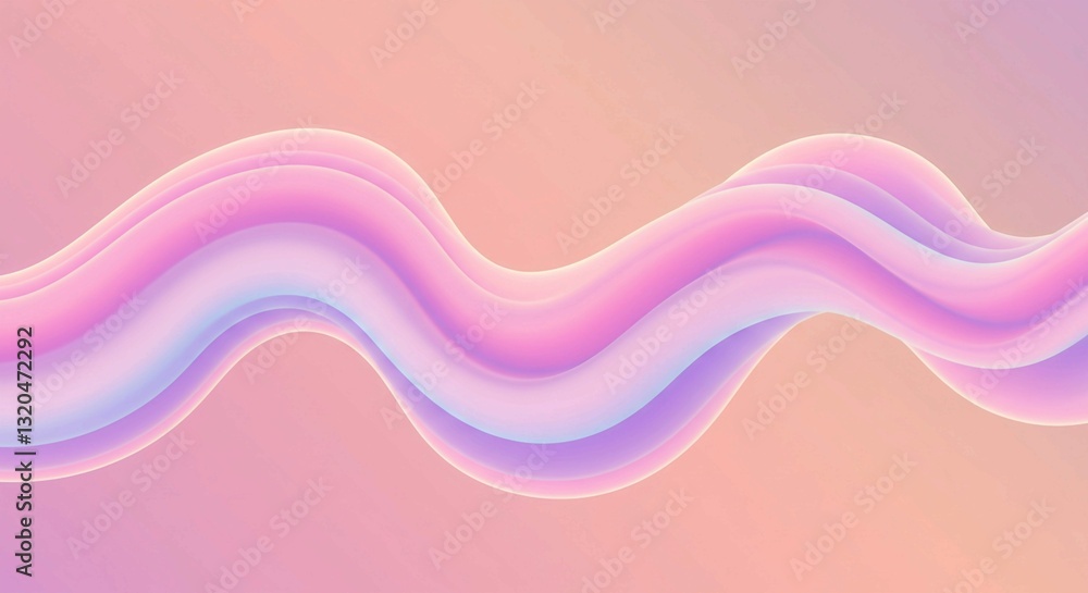 Poster the modern and abstract digital artwork is enhanced by a holographic flowing ribbon with iridescent 