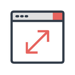 Web browser window with expand icon