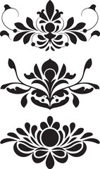 Elegant Vintage Damask Floral Pattern, Ornate Black & White silhouette vector Design for Decorative & Textiles