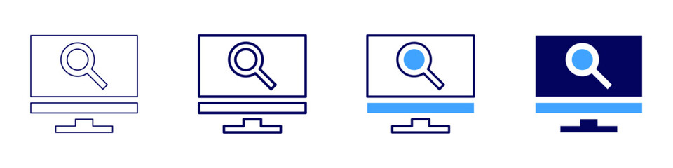 Search bar​ icon in 4 different styles. Thin Line, Line, Bold Line, Duotone. Duotone style. Editable stroke