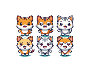 Cute Cartoon Cats Collection