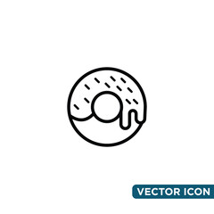 Minimalist Doughnut Icon Design Template 
