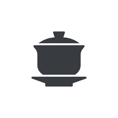 Chinese bowl without a handle vector icon