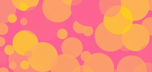Abstract background of overlapping pink and yellow circles forming a textured pattern, element, digital