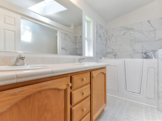 Modern residential bathroom interior