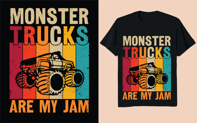 Monster Trucks Are My Jam – Vintage T-Shirt, Retro Off-Road Tee, Classic Monster Truck Shirt