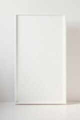 Blank White Frame Mockup Against a Simple Light Background for Design Presentations and Visualizations