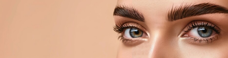 Obraz premium Woman with Captivating Features, Stunning model, Portrait of a girl, cosmetology, beauty, and spa treatments, Confident Young Woman - AI Generated