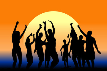 Vector illustration abstract summer beach party