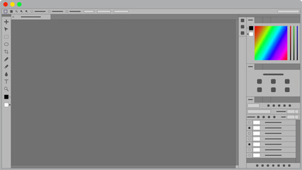 PCウィンドウ フレーム 画像編集ソフト Photoshop風 ライトUI ベクター素材  (.SVG)