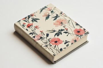 A hardcover book with floral artwork on its covers
