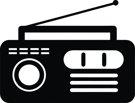 recommend clip art: Radio icon black silhouette vector, radio vector illustration, Vintage radio silhouette vector illustration.