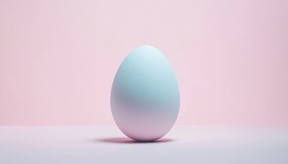 Fototapeta premium Single Pastel Egg on Pink Background