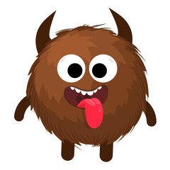 brown monster sticker halloween party icon avatar character cartoon