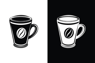 Coffee Takeaway Cup Vector. Monochrome Logo for Coffee Shops