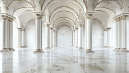 Elegant, arched hall interior
