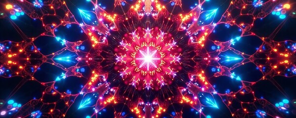 Kaleidoscope image of diamond texture creating mesmerizing optical illusion, repeating, symmetrical, kaleidoscopic