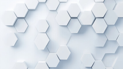 Fototapeta premium Minimalist white backdrop with geometric hexagonal pattern design