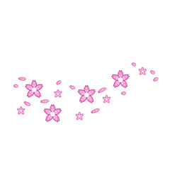 Illustration of Cherry Blossoms and Petals