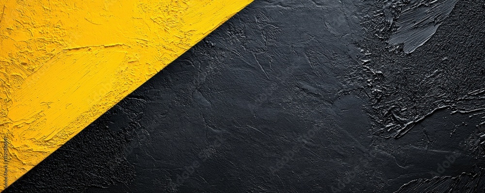 Poster a textured surface featuring a striking contrast between yellow and black, creating a visually appea