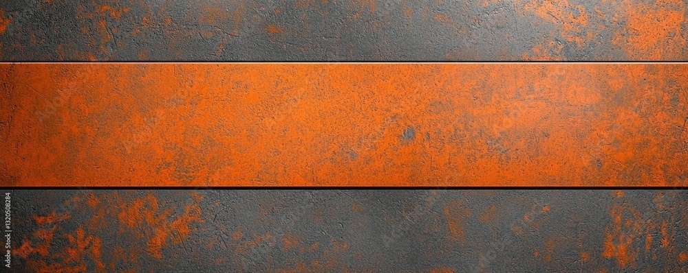 Poster a textured surface featuring alternating bands of orange and dark colors, creating a striking visual