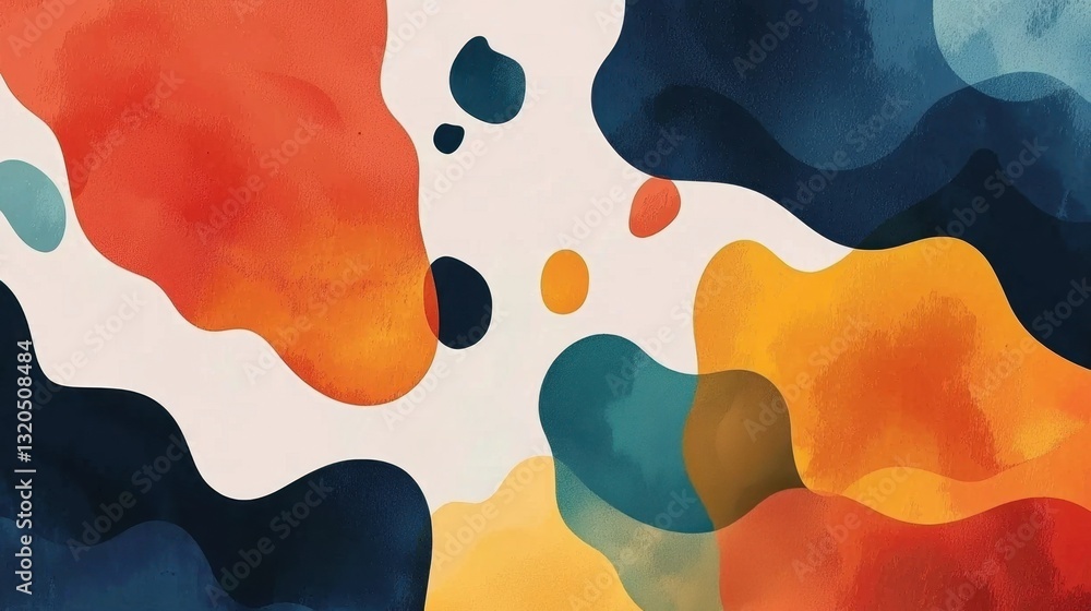 Fototapete Modern abstract business backdrop with a soft white gradient and dynamic floating forms.