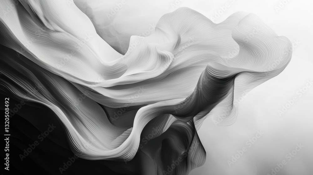 Fototapete Modern abstract business backdrop with a soft white gradient and dynamic floating forms.