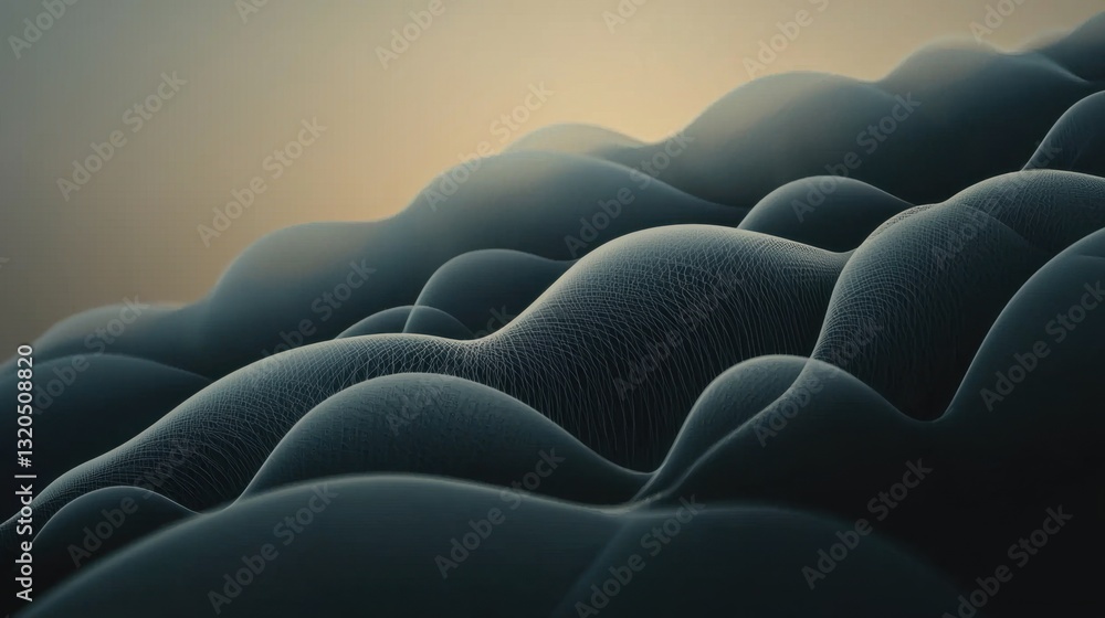 Fototapete Modern abstract business backdrop with a soft white gradient and dynamic floating forms.