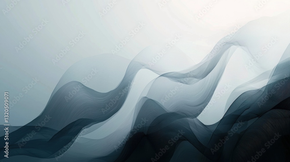 Poster modern abstract white background with dynamic curves and futuristic business vibes.