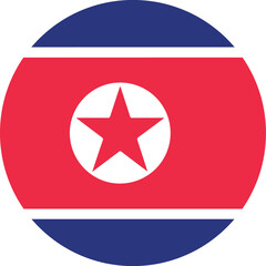 Official Flag of North Korea, a Circular Representation