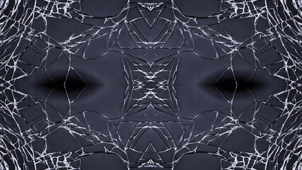 Crack on the glass. Broken screen. Broken phone. Cracked glass background. White cracks in the...