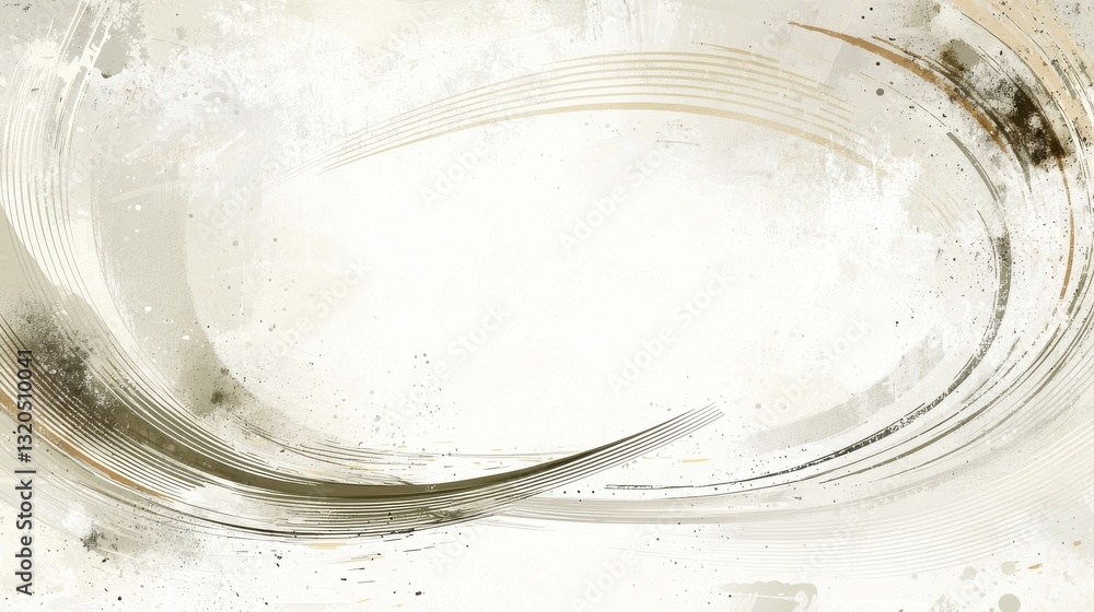 Poster abstract design with soft curves and muted colors, creating a serene and minimal aesthetic perfect f