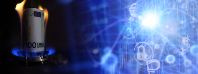 Sanctions on Russian gas. The cost of gas, the euro crisis. 100 euros on a gas burner.