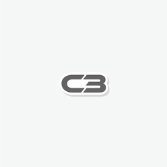 C3 logo. C3 company name sticker isolated on gray background