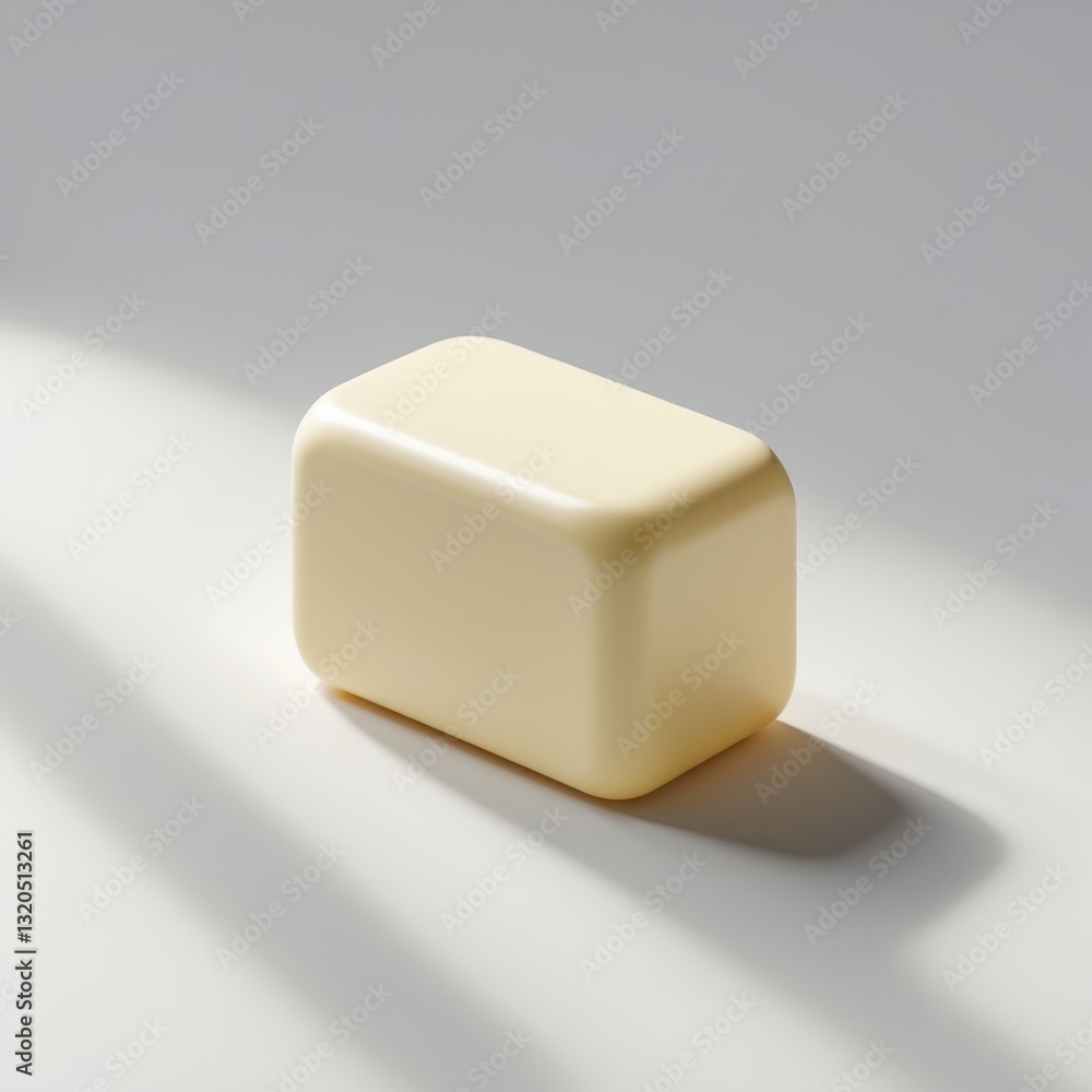 Aufkleber pale yellow rectangular block 3d render