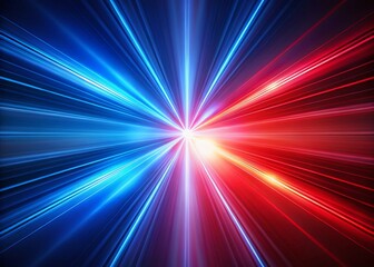 Abstract Red Blue Light Rays Background - Copy Space for Text or Logo