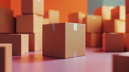 Obraz premium Carton cardboard box mockup for product packaging