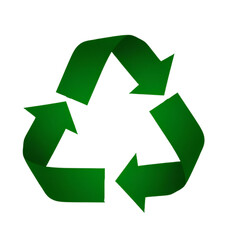 Obraz premium green recycle on white background 