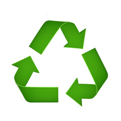 Obraz premium green recycle on white background 