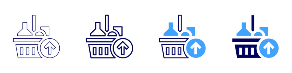 Increase focus icon in 4 different styles. Thin Line, Line, Bold Line, Duotone. Duotone style. Editable stroke