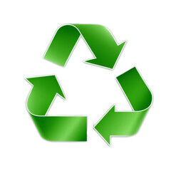 Obraz premium green recycle on white background 