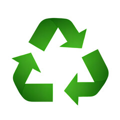 Obraz premium green recycle on white background 