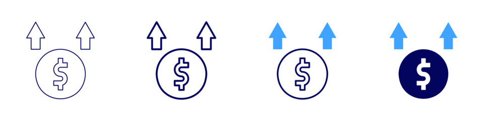Increase resilience​ icon in 4 different styles. Thin Line, Line, Bold Line, Duotone. Duotone style. Editable stroke