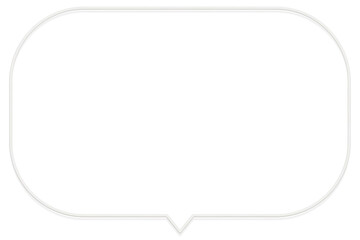 下から吹き出す硬い楕円形の白いワイヤーの吹き出しフレーム