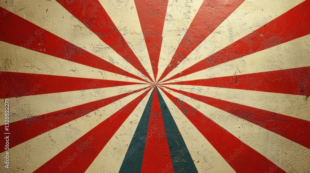 Aufkleber red and white rays emanating from a central point on a surface
