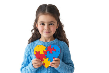 little girl holding a heart