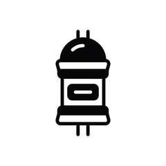 Fototapeta premium Black solid icon for mailbox
