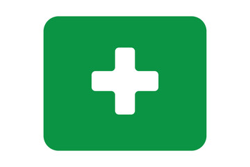Fototapeta premium First aid icon symbol. Vector cross safety medic treatment ambulance first aid help
